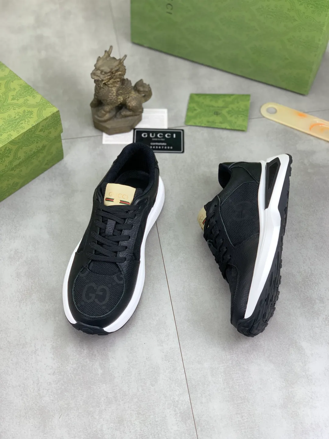 Men's shoes 💰P460💰【New model】🆘 The latest model from Gucci official website🎁Classic casual and fashionable men's shoes👟Best model💥The style is simple and elegant, exclusive for trendy men. Unique official website latest brand elements👑Gucci original decoration, fashionable and generous, the fabric is made of original soft calfskin➕Comfortable soft pigskin lining ✅Wear-resistant rubber outsole specified on the official website_Full of elasticity, the classic model taken at the counter 🎬Color: 3️⃣colors available😍Number of codes: 38-44 (45 46 customized)